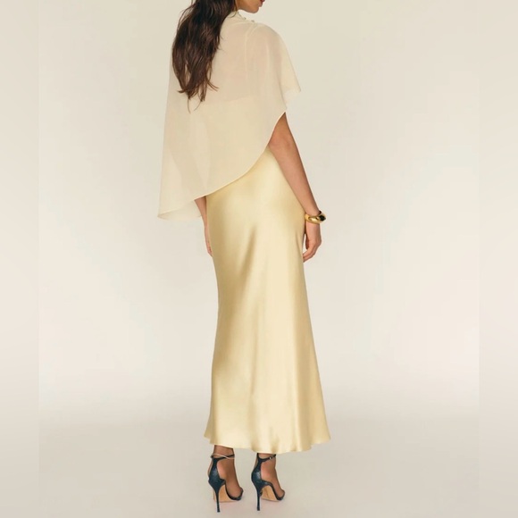 Reformation Lilibeth Silk Dress Blonde NEW NWT - Picture 3 of 6